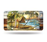 Rico Industries Margaritaville St. Somewhere - Étiquette en métal pour Voiture, 8,5 x 11 Pouces, idéal pour camions/Voitures/SUV