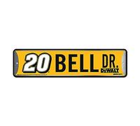 Rico Industries NASCAR Racing Christopher Bell Plaque de rue en métal 10,2 x 38,1 cm Décoration d'intérieur - Chambre - Bureau - Man Cave