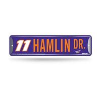 Rico Industries NASCAR Racing Denny Hamlin Plaque de rue en métal 10,2 x 38,1 cm Décoration d'intérieur - Chambre - Bureau - Man Cave