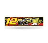 Rico Industries NASCAR Racing Ryan Blaney N° 12 Plaque de rue en métal 10,2 x 38,1 cm Décoration d'intérieur - Chambre - Bureau - Man Cave