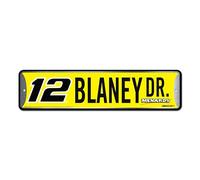Rico Industries NASCAR Racing Ryan Blaney Plaque de rue en métal 10,2 x 38,1 cm Décoration d'intérieur - Chambre - Bureau - Man Cave