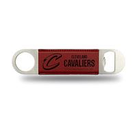 Rico Industries NBA Basketball Cleveland Cavaliers Lame de bar en similicuir gravé au laser - Excellent accessoire de boisson pour les jours de match