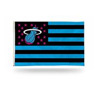 Rico Industries NBA Miami Heat Étau coloré avec étoiles et rayures 0,9 x 1,5 m Drapeau simple face avec œillets