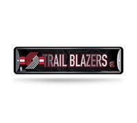 Rico Industries NBA Portland Trail Blazers Plaque de rue en métal pour décoration d'intérieur (10,2 x 38,1 cm) - Idéal pour la maison, le bureau, la chambre à coucher et la grotte - Fabriqué