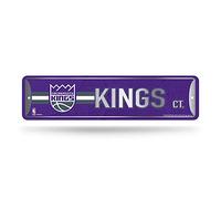 Rico Industries NBA Sacramento Kings Home Decor Plaque de rue en métal (10,2 x 38,1 cm) - Idéal pour la maison, le bureau, la chambre à coucher et la grotte - Fabriqué