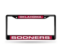 Rico Industries NCAA Adulte NCAA incrusté de découpe Laser Standard Chrome Cadre de Plaque d'immatriculation, Mixte Adulte, Laser Cut Inlaid Standard Chrome License Plate Frame, Noir, 6" x 12.25"