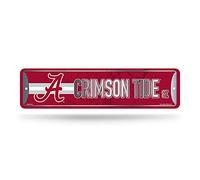 Rico Industries NCAA Alabama Crimson Tide Plaque de rue en métal (10,2 x 38,1 cm) - Idéal pour la maison, le bureau, la chambre à coucher et la cave - Fabriqué