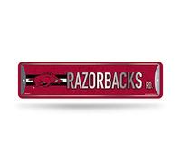 Rico Industries NCAA Arkansas Razorbacks Panneau de rue en métal (10,2 x 38,1 cm) - Idéal pour la maison, le bureau, la chambre à coucher et la cave - Fabriqué