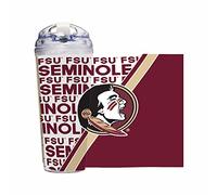 Rico Industries NCAA Florida State Seminoles Gobelet en acrylique standard de 710 ml avec couvercle à charnière, gobelet à double paroi sous licence officielle avec paille