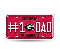 Rico Industries NCAA Georgia Bulldogs #1 DAD #1 Fan Étiquette automatique en métal 21,6 x 27,9 cm - Idéal pour camion/voiture/SUV