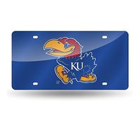 Rico Industries NCAA Laser incrustations de métal Tag de Plaque d'immatriculation, Kansas Jayhawks