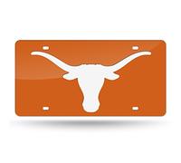 Rico Industries NCAA Laser incrustations de métal Tag de Plaque d'immatriculation, Laser Inlaid Metal License Plate Tag, Orange, 6" x 12"