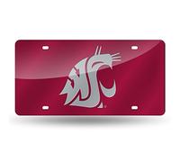 Rico Industries NCAA Laser incrustations de métal Tag de Plaque d'immatriculation, Mixte Adulte, Laser Inlaid Metal License Plate Tag, Rouge, 6" x 12"