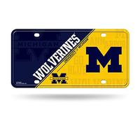 Rico Industries NCAA Michigan Wolverines Metal License Plate Tag, 6 x 11.5-