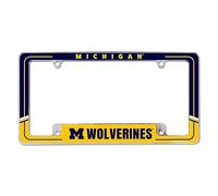 Rico Industries NCAA Michigan Wolverines Two-Tone 12" x 6" Chrome All Over Automotive License Plate Frame for Car/Truck/SUV