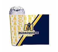 Rico Industries NCAA Murray State Racers Gobelet en acrylique standard de 710 ml avec couvercle à charnière, gobelet à double paroi sous licence officielle avec paille
