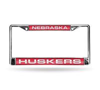 Rico Industries NCAA Nebraska Laser Rouge Chrome Frame Sports Fan Automotive Accessoires, Multicolore, Taille Unique