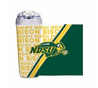 Rico Industries NCAA North Dakota State Bisons Gobelet en acrylique standard de 710 ml avec couvercle à charnière, gobelet à double paroi sous licence officielle avec paille