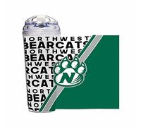 Rico Industries NCAA Northwest Missouri State Bearcats Gobelet standard en acrylique de 710 ml avec couvercle à charnière, gobelet à double paroi sous licence officielle avec paille