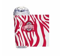 Rico Industries NCAA Ohio State Buckeyes Glitter Gobelet à paillettes en acrylique de 700 ml avec couvercle à charnière, gobelet à double paroi sous licence officielle avec paille