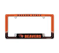 Rico Industries NCAA Oregon State Beavers Two-Tone 12" x 6" Chrome All Over Automotive License Plate Frame for Car/Truck/SUV