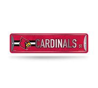 Rico Industries NCAA Panneau de rue en métal Louisville Cardinals (10,2 x 38,1 cm) - Idéal pour la maison, le bureau, la chambre à coucher et la cave - Fabriqué