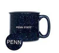 Rico Industries NCAA Penn State Nittany Lions - PSU - Tasse à café mouchetée de 425,2 g avec logo gravé au laser - Tasse de camping en céramique Speckle Glaze