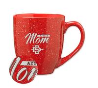 Rico Industries NCAA San Diego State Aztecs - SDSU Mom Tasse à café en céramique mouchetée gravée au laser 473 ml