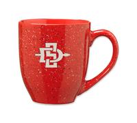 Rico Industries NCAA San Diego State Aztecs - SDSU Primary Tasse caf en c ramique mouchet e grav e au laser couleur de l' quipe 16 oz