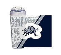Rico Industries NCAA Utah State Aggies Gobelet en acrylique standard de 710 ml avec couvercle à charnière, gobelet à double paroi sous licence officielle avec paille