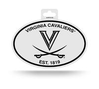Rico Industries NCAA Virginia Cavaliers Primary Autocollant ovale noir et blanc