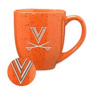 Rico Industries NCAA Virginia Cavaliers Tasse à café en céramique mouchetée gravée au laser Orange 473 ml