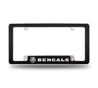 Rico Industries NFL Cincinnati Bengals Cadre de Plaque d'immatriculation Automobile en Fibre de Carbone 30,5 x 15,2 cm Chromé