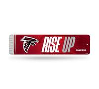 Rico Industries NFL Football Atlanta Falcons Plaque de rue en métal 10,2 x 38,1 cm Décoration d'intérieur - Chambre - Bureau - Man Cave