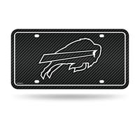Rico Industries NFL Football Buffalo Bills Carbon Fiber Metal Auto Tag 6" x 12" - Great for Truck/Car/SUV