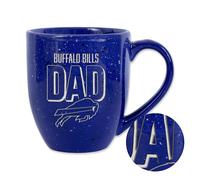 Rico Industries NFL Football Buffalo Bills Dad Tasse à café en céramique mouchetée gravée au laser Bleu roi 473,6 g