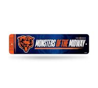 Rico Industries NFL Football Chicago Bears Plaque de rue en métal 10,2 x 38,1 cm Décoration d'intérieur - Chambre - Bureau - Man Cave