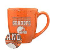 Rico Industries NFL Football Cleveland Browns Grandpa Orange Tasse à café en céramique mouchetée gravée au laser 473,6 g