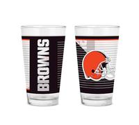 Rico Industries NFL Football Cleveland Browns Lot de 2 verres à pinte avec logo imprimé numériquement - Passe au lave-vaisselle