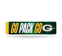 Rico Industries NFL Football Green Bay Packers Plaque de rue en métal 10,2 x 38,1 cm Décoration d'intérieur - Chambre - Bureau - Man Cave