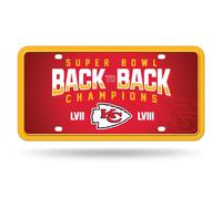 Rico Industries NFL Football Kansas City Chiefs 2024 Super Bowl LVIII Champions Métal Auto Tag 6 x 12 Pouces, Idéal pour Camions/Voitures/SUV