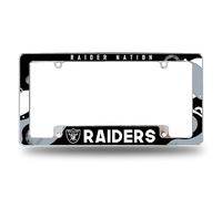 Rico Industries NFL Football Las Vegas Raiders Wave Cadre de Plaque d'immatriculation chromé pour Voiture/Camion/SUV 30,5 x 15,2 cm