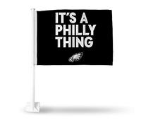 Rico Industries NFL Football Philadelphia Eagles It's A Philly Thing Slogan Double Face Car Flag - 16" x 19" - Strong Pole That Hooks onto Car/Truck/Automobile