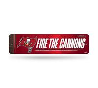 Rico Industries NFL Football Tampa Bay Buccaneers Plaque de rue en métal 10,2 x 38,1 cm Décoration d'intérieur - Chambre - Bureau - Man Cave