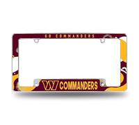 Rico Industries NFL Football Washington Commanders Wave Cadre de Plaque d'immatriculation chromé pour Voiture/Camion/SUV 30,5 x 15,2 cm