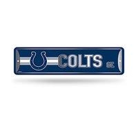 Rico Industries NFL Indianapolis Colts Plaque de rue en métal (10,2 x 38,1 cm) - Idéal pour la maison, la chambre à coucher, la cave