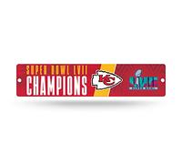 Rico Industries NFL Kansas City Chiefs 2023 Super Bowl Champions Panneau de rue en plastique 10,2 x 40,6 cm