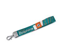 Rico Industries NFL - Lanière de poignet en forme de dauphins de Miami - Joli bracelet pour homme et femme - Pour clés de voiture, badges, cartes, portefeuille, téléphone, appareil photo