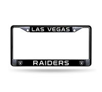 Rico Industries NFL Las Vegas Raiders Cadre de Plaque d'immatriculation Standard Chromé Noir 15,2 x 31,1 cm (FBC1701LV)