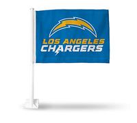 Rico Industries NFL Los Angeles Chargers Bolt Drapeau double face pour voiture - 40,6 x 48,3 cm - Poteau solide qui s'accroche sur voiture/camion/automobile